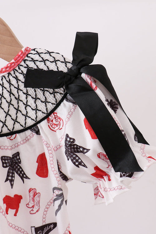Black Georgia Smocked Bow Bubble