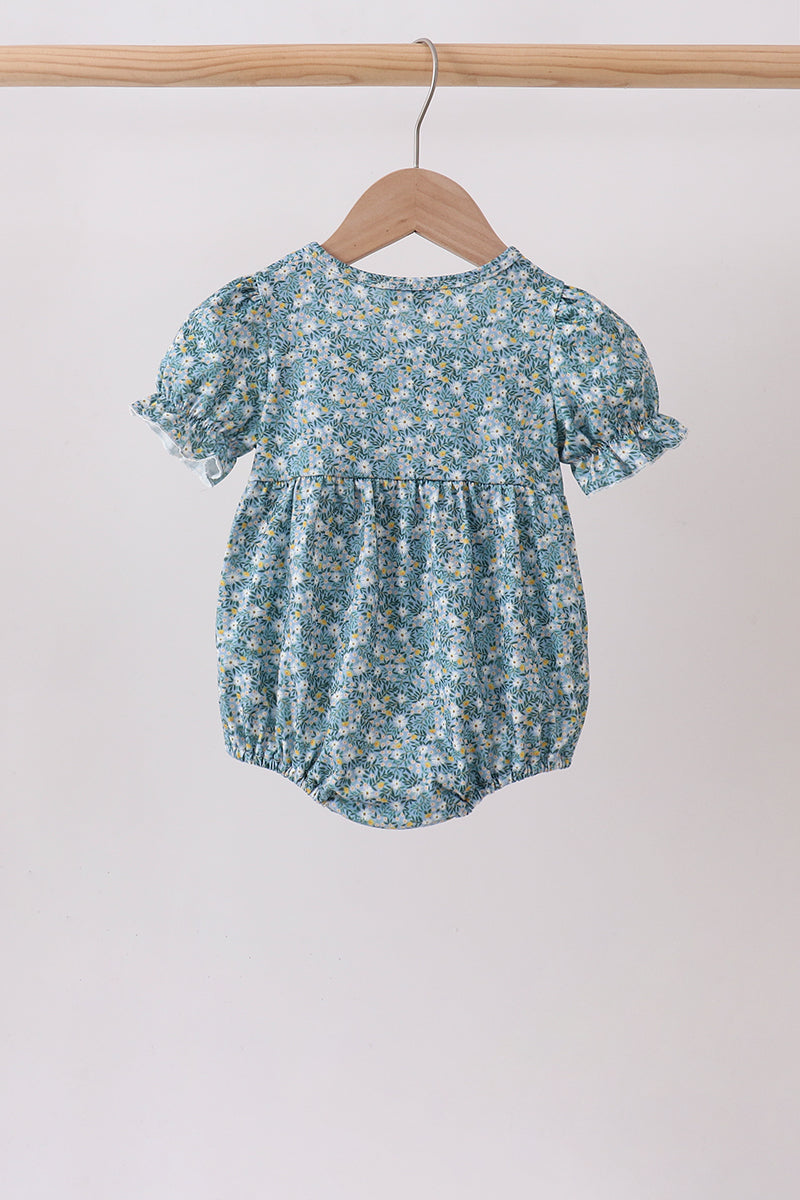 Teal Floral Lace Bow Bubble