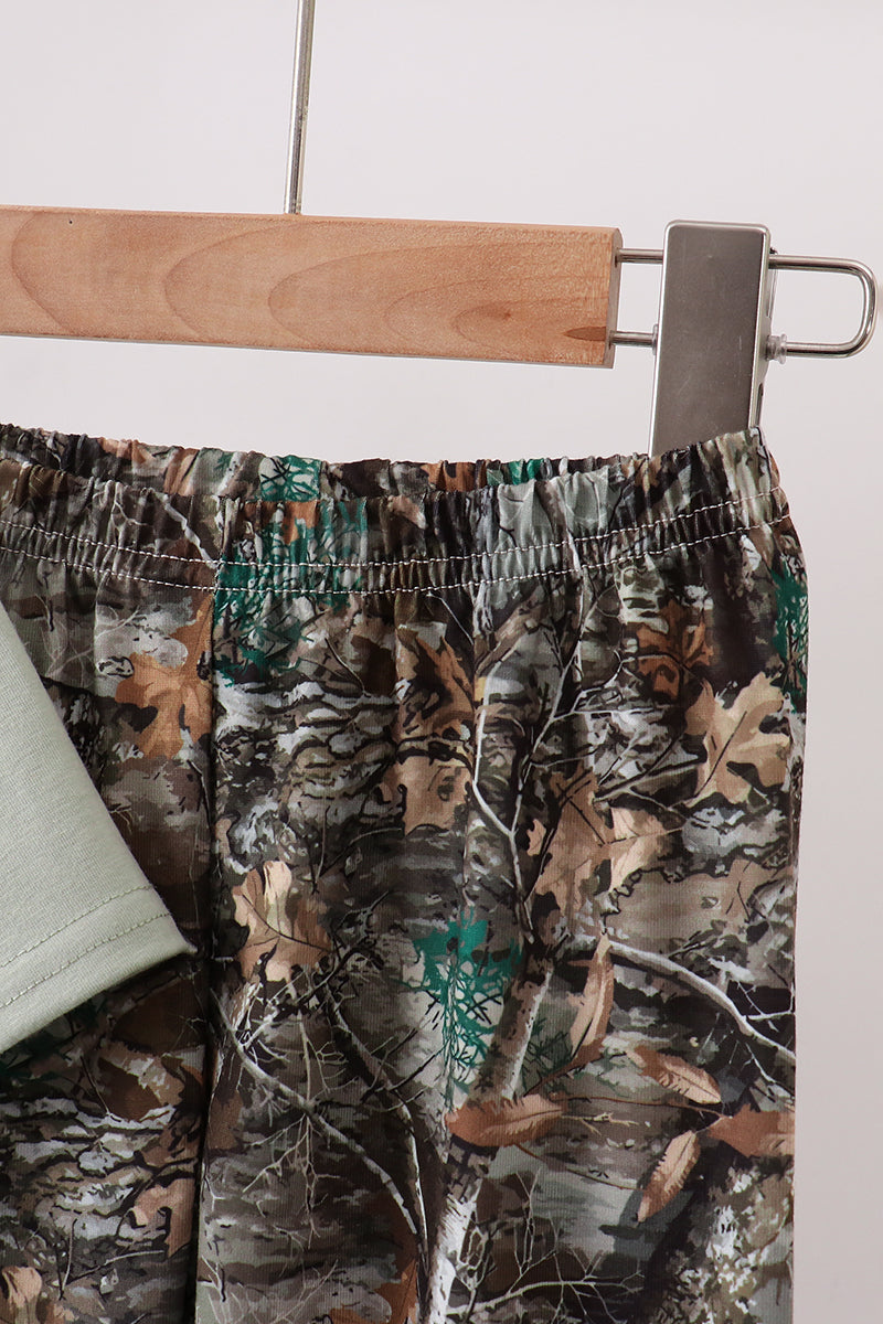 Sage Hunting Embroidered Pants Set