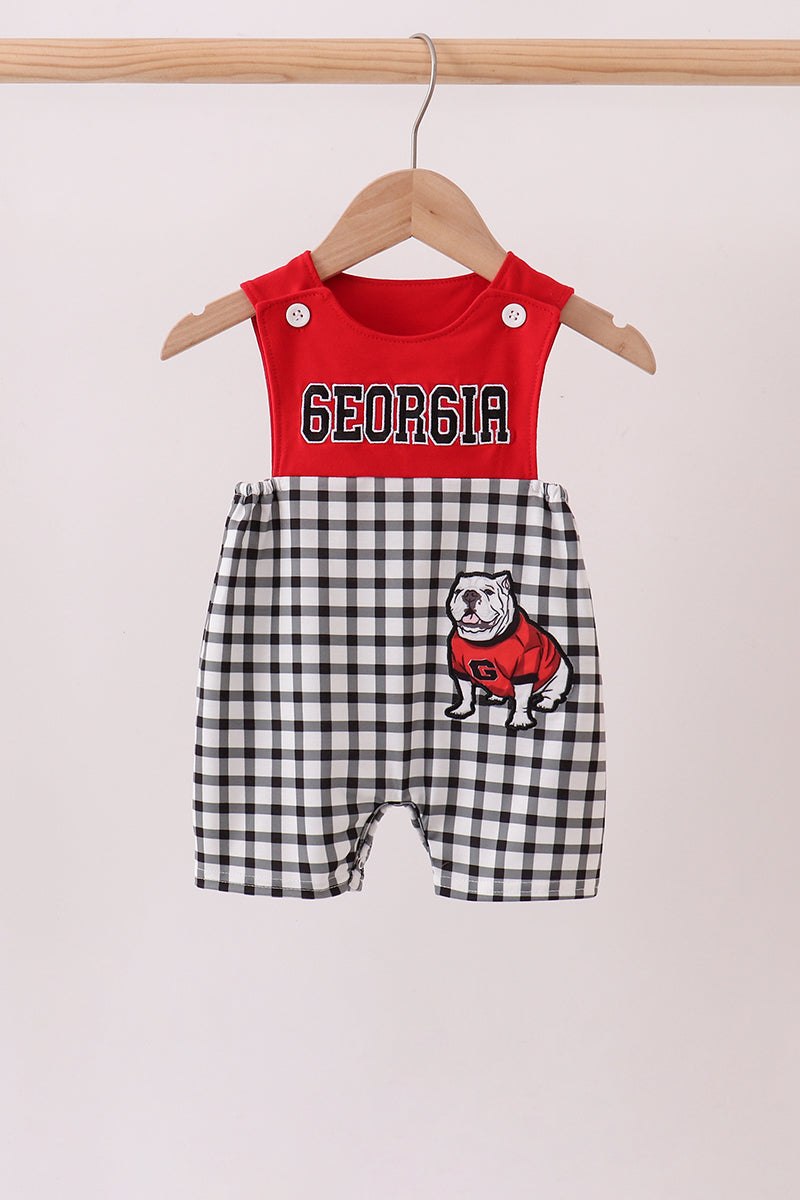 Red Georgia Applique Gingham Jon Jon