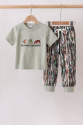 Sage Hunting Embroidered Pants Set