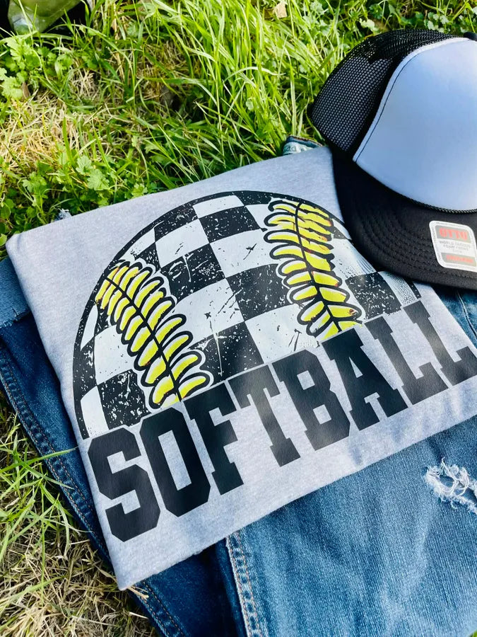 Checkered Softball (DTF Tee)