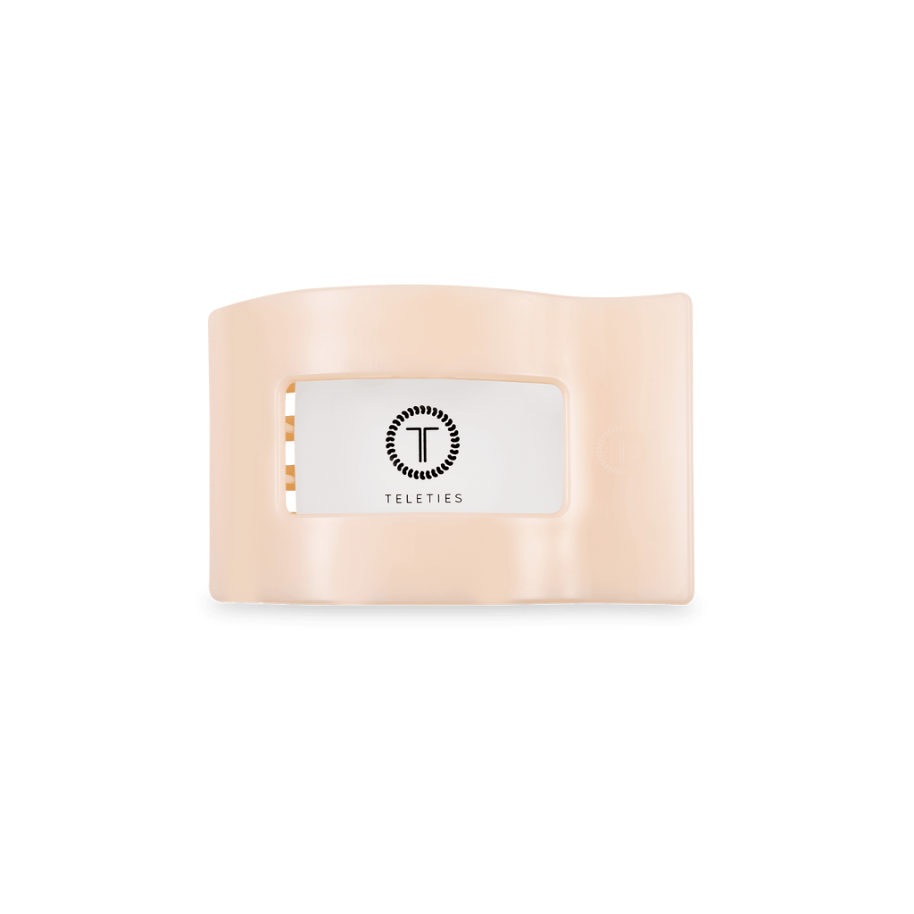 Almond Beige Small Flat Rectangle Hair Clip