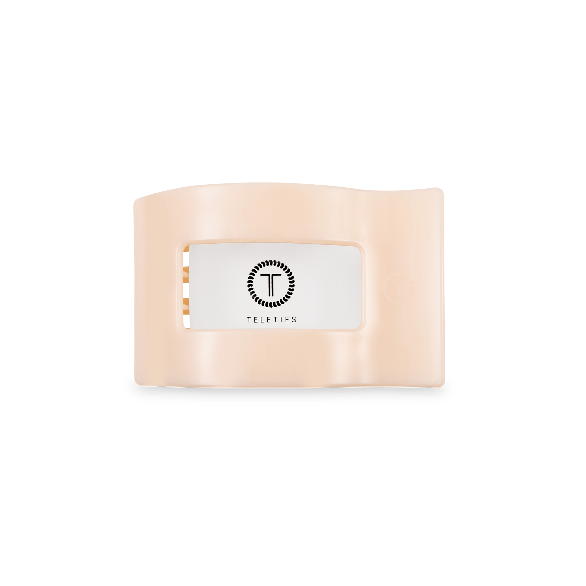 Almond Beige Small Flat Rectangle Hair Clip