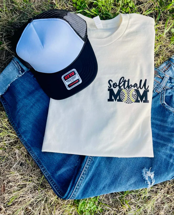 Checkered Softball Mom (DTF Tee)