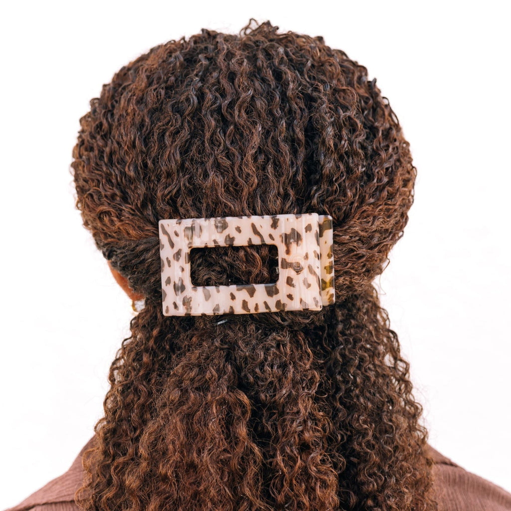 Blonde Tortoise Medium Flat Rectangle Hair Clip