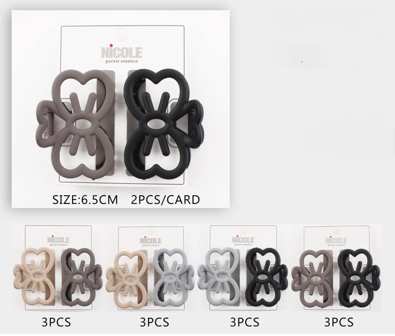 RIBBON SHAPED MEDIUM SIZE HAIR CLAW CLIP - PICK YOUR COLOR