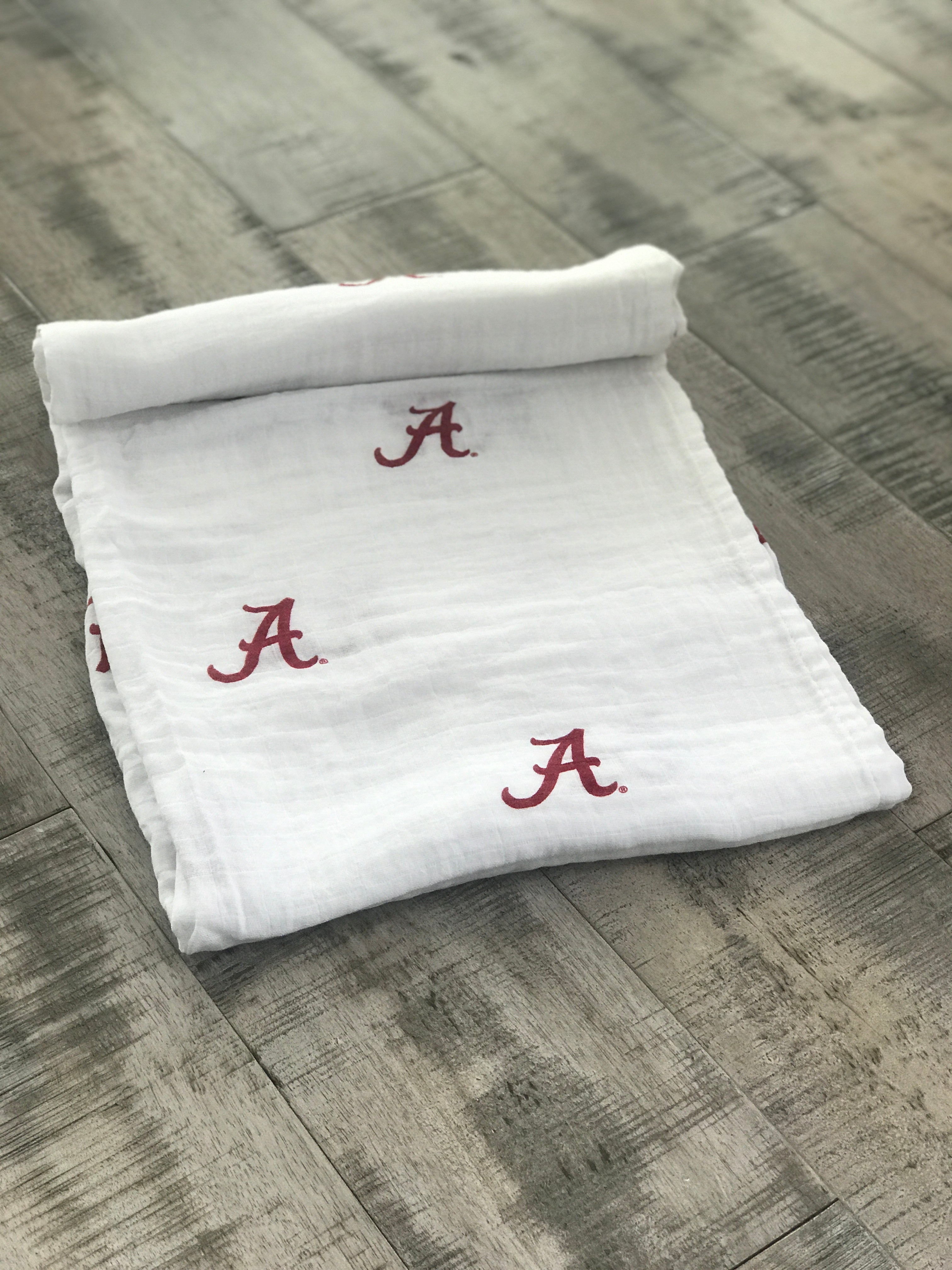 University of Alabama Crimson Tide Muslin Swaddle Blanket | Officially Licensed Baby Gift