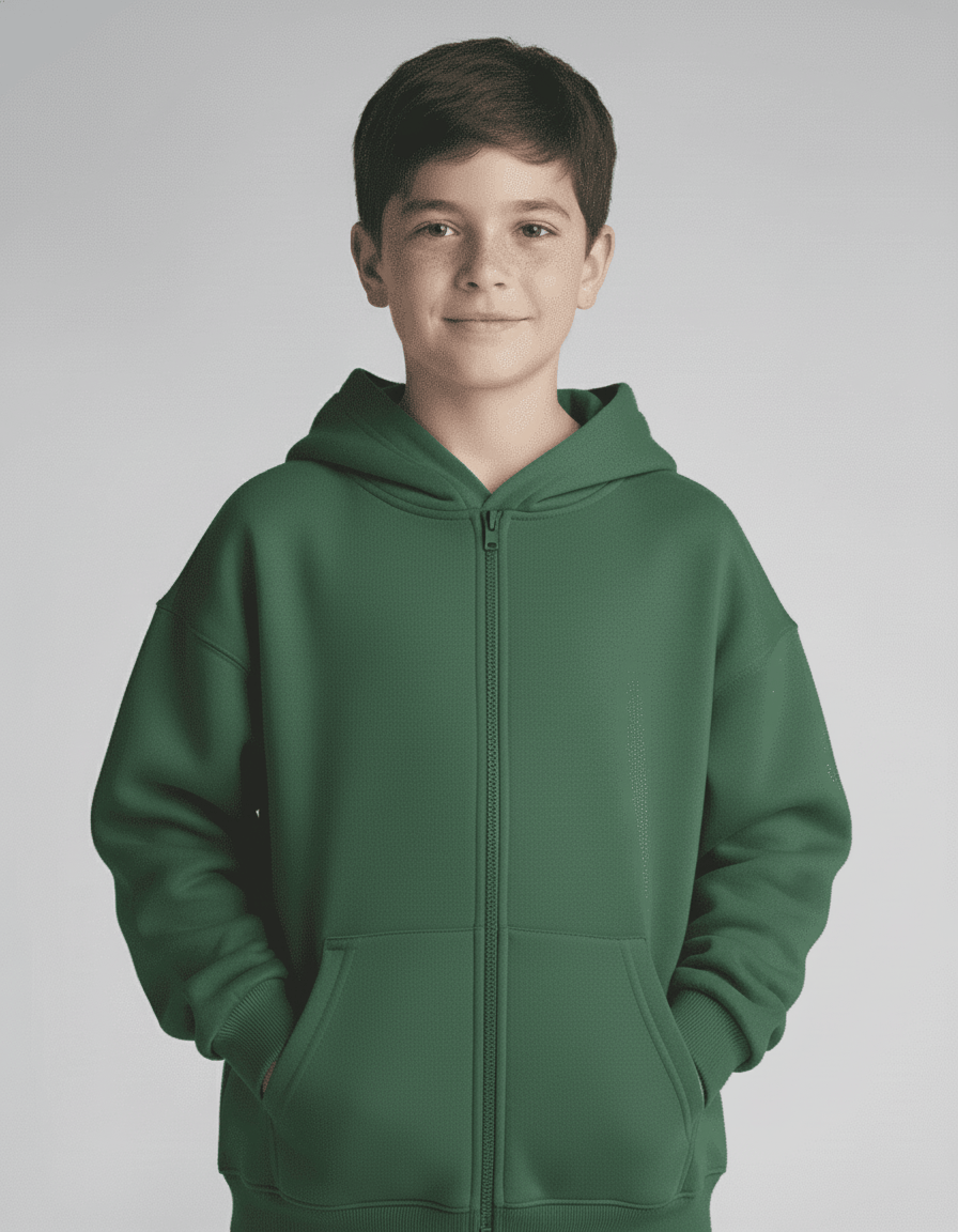 Dreamy Soft Charlie Play Solid Color - Bamboo Kids Zip Up Hoodie Sweatshirt