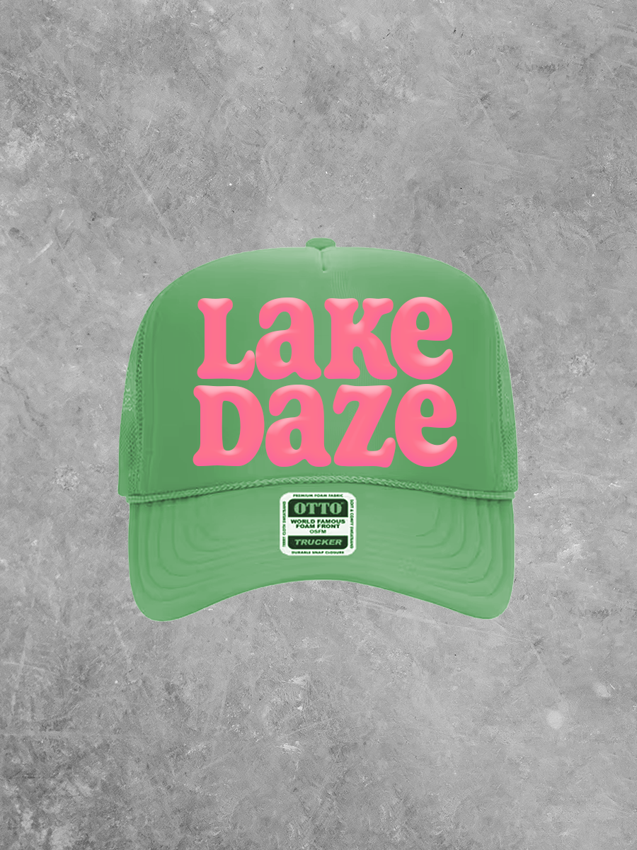 Underground Original Design: Lake Daze, Pink Puff Summer Trucker Hat