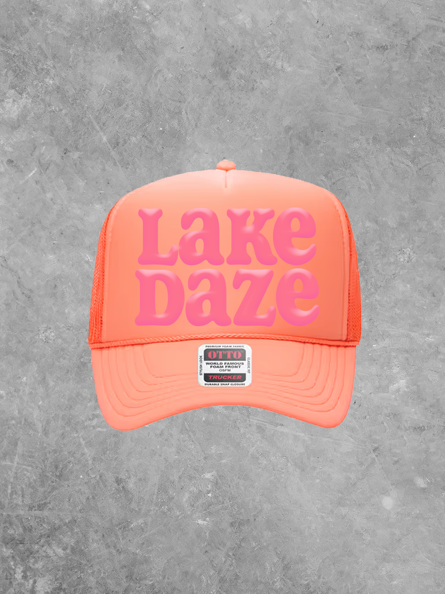 Underground Original Design: Lake Daze, Pink Puff Summer Trucker Hat