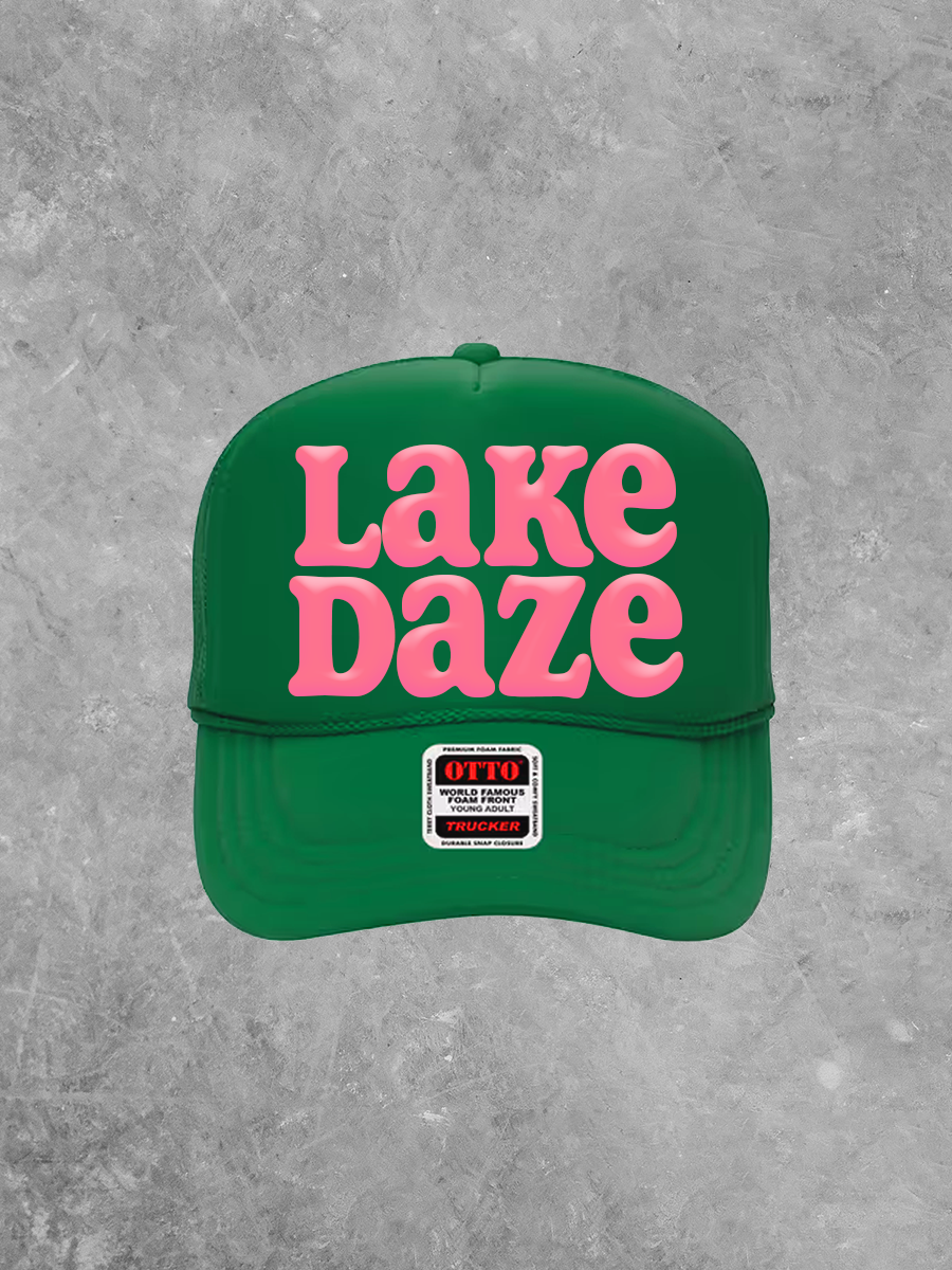 Underground Original Design: Lake Daze, Pink Puff Summer Trucker Hat
