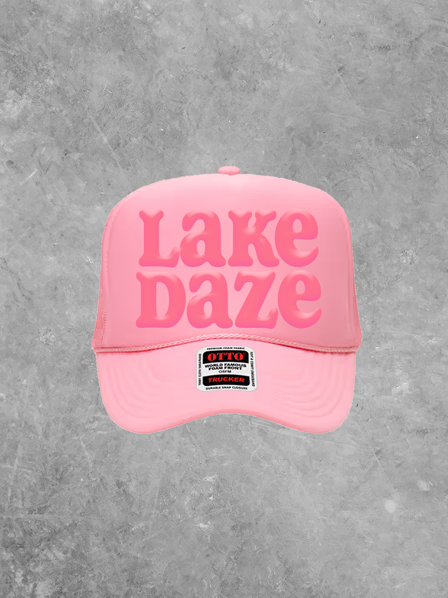 Underground Original Design: Lake Daze, Pink Puff Summer Trucker Hat