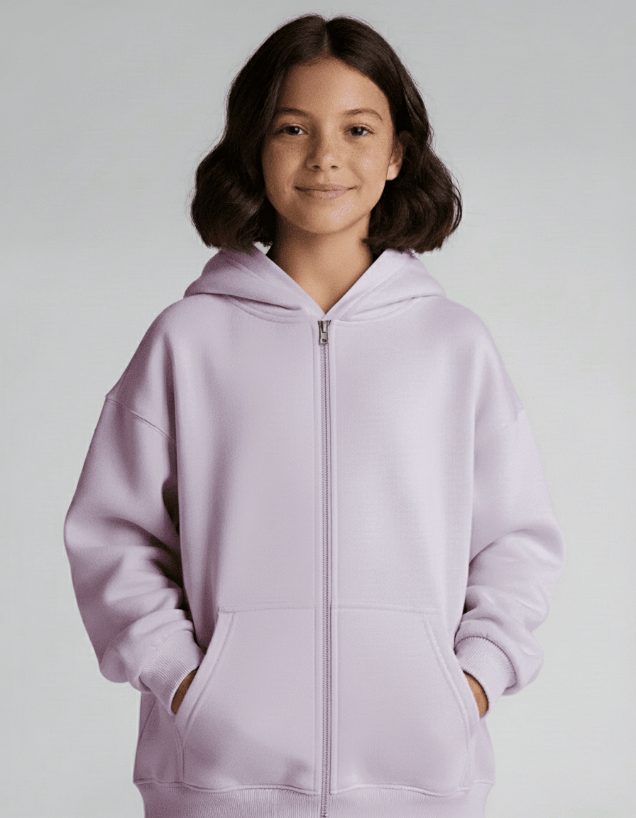 Dreamy Soft Charlie Play Solid Color - Bamboo Kids Zip Up Hoodie Sweatshirt
