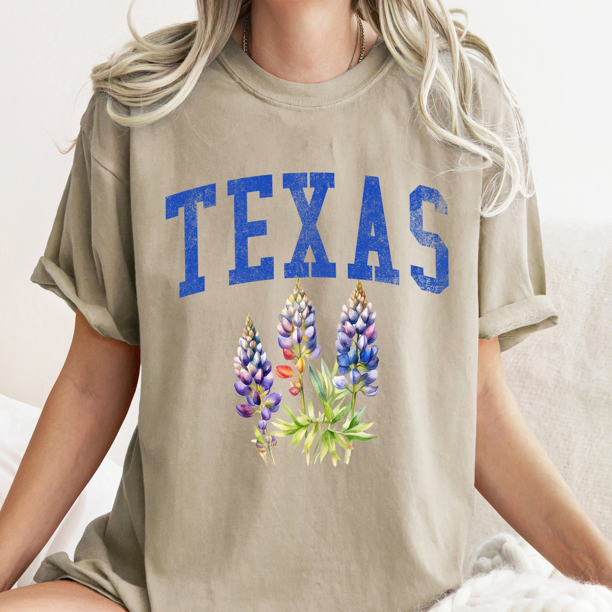 Texas State Flower Vintage Botanical Illustration Inspired By Texan Heritage And Prairie Bloom Comfort Colors Tee