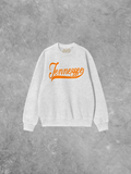 Underground Original Design: Tennessee Script, Orange / White Boxy Cotton Sweatshirt