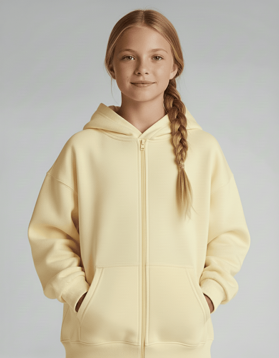 Dreamy Soft Charlie Play Solid Color - Bamboo Kids Zip Up Hoodie Sweatshirt